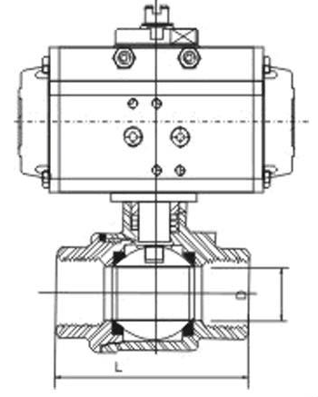 氣動二（èr）片式內螺紋球閥結構（gòu）圖